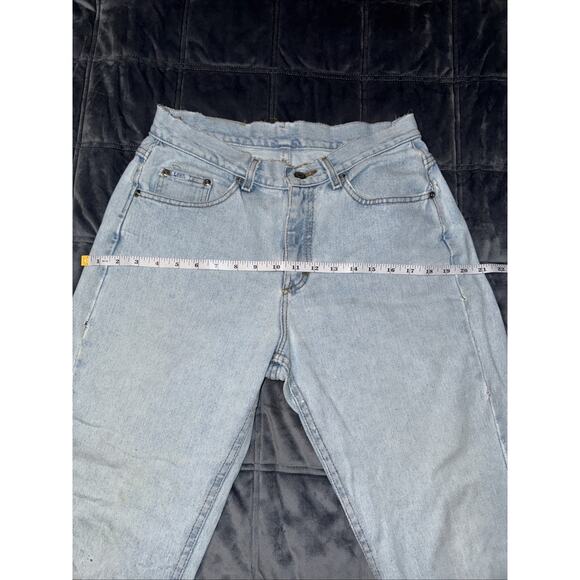 Vintage Lee High Waisted Tapered Jeans Size 8 Med Light Wash Denim USA - Picture 8 of 11